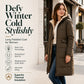 🔥LAST DAY SALE ONLY￡29.99!!☀️🧥 Women's Reversible Long Winter Parka Coat, Hooded Zip Jacket with Soft Fleece Lining, Loose Fit 2-Way Wear Puffer Outerwear ❄️