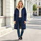 🔥LAST DAY SALE ONLY￡29.99!!☀️🧥 Women's Reversible Long Winter Parka Coat, Hooded Zip Jacket with Soft Fleece Lining, Loose Fit 2-Way Wear Puffer Outerwear ❄️