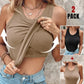 💖Last Day Special Price ￡8.99!!💖Ribbed Stretchy Tank Top with Shelf Bra